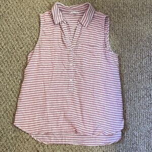 Beachlunchlounge Pink and White Striped Top